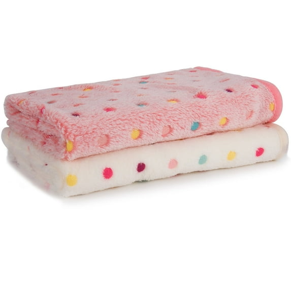 LUXMO 2 Pack Pet Blanket for Small Cats & Dogs, Soft Warm Sleep Mat Pet Dog Cat Puppy Kitten Flannel Blanket