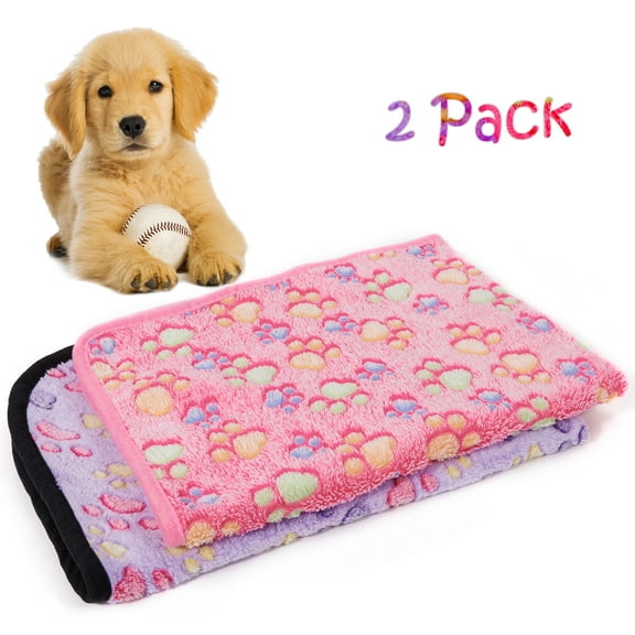 LUXMO 2 Pack Pet Dog Cat Puppy Blanket Soft Sleep Bed Mat Cover