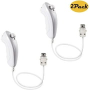 LUXMO 2 Packs Wii Nunchuck Controller, Nunchuck Replacement Controllers Joystick Gamepad for Wii Wii U Console