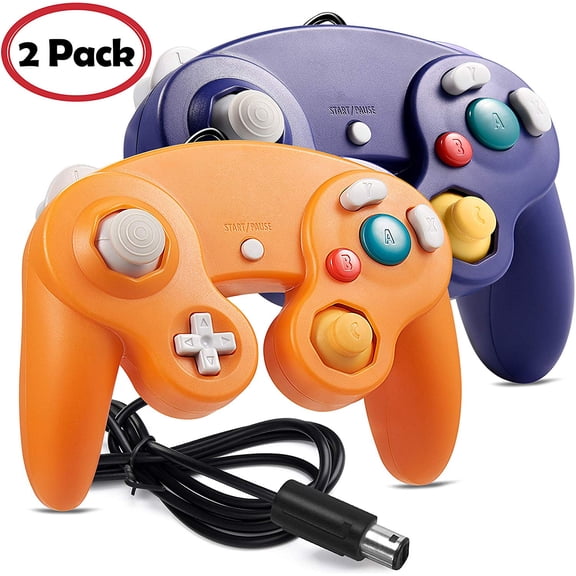 LUXMO 2Pack Gamecube Controller, Wired Gaming Gamepad Controller for GameCube Video Game Console 1.8m/5.9ft