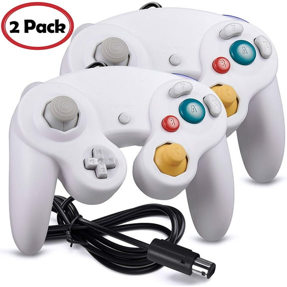 LUXMO 2Pack Gamecube Controller, Wired Gaming Gamepad Controller for GameCube Video Game Console 1.8m/5.9ft