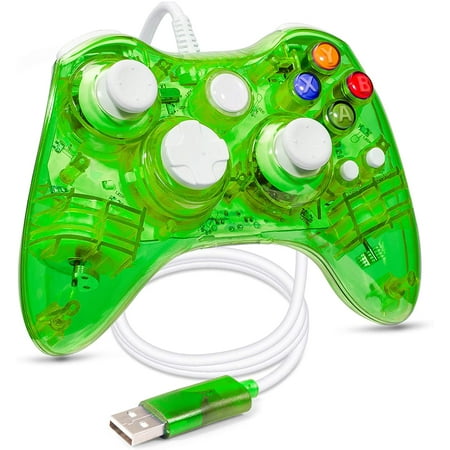 LUXMO Afterglow USB Wired Controller Gamepad for Microsoft Xbox 360 Console PC Win 7 8 10(Green)