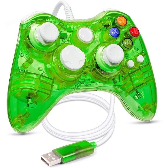 LUXMO Afterglow USB Wired Controller Gamepad for Microsoft Xbox 360 Console PC Win 7 8 10(Green)