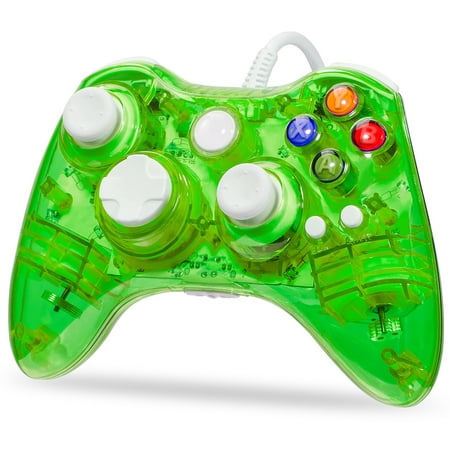 LUXMO Afterglow USB Wired Controller Gamepad for Microsoft Xbox 360 Console PC Win 7 8 10(Green )