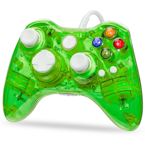 LUXMO Afterglow USB Wired Controller Gamepad for Microsoft Xbox 360 Console PC Win 7 8 10Green)