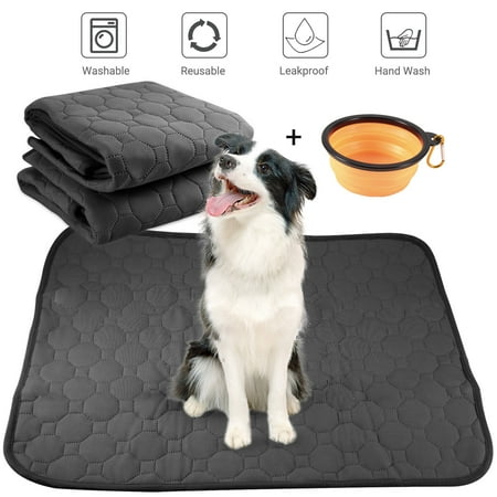 LUXMO Dog Pee Pads, Washable Reusable Dog Training Pads Waterproof Non-Slip Dog Potty Mats(2 Pack)