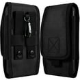 thumbnail image 1 of LUXMO Extra Large Nylon Pouch for 7 inch Phone, Secure, Stylish Vertical Universal Waist Bag with Card Slot for Men, Black, 1 of 7