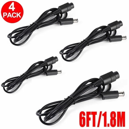 LUXMO GameCube Controller Extension Cables for GameCube and Wii Consoles (4 Pack of 6 ft cable)