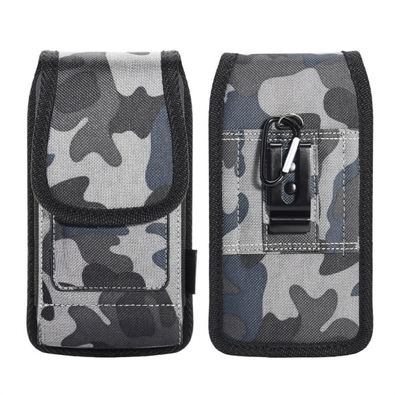 MyBat Pro Nylon Pouch with Card Slots for iPhone 16, Belt Holder Waist Bag, Grey Camo