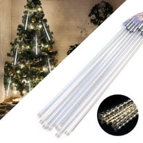 LUXMO Meteor Shower Rain Lights,30cm 8 Tubes 192 LED Falling Rain Drop light Outdoor Waterproof Snow Falling Icicle Lights Christmas String Lights for Holiday Garden Tree Christmas Thanksgiving