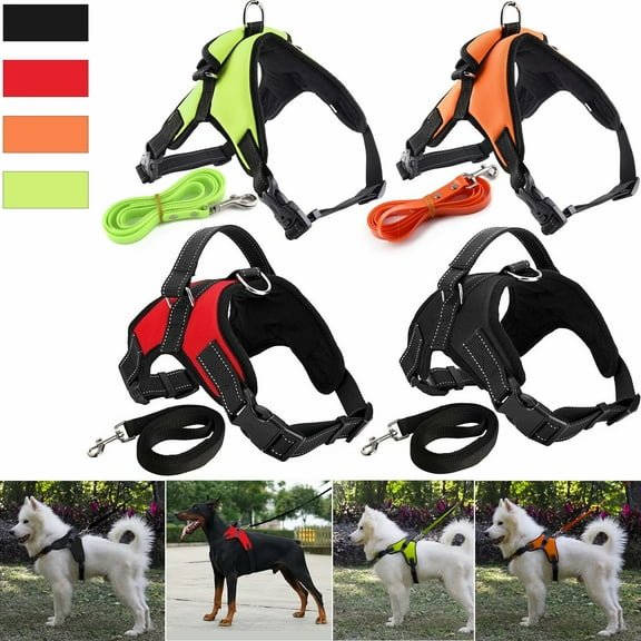 LUXMO No Pull Dog Hardness with Handle, Reflective Adjustable Vest Harness for Small/Medium/Large Dogs Walking Traveling Training