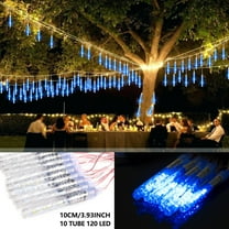 LUXMO Outdoor Meteor Shower Lights, Waterproof 10cm 10 Tube 120 LED Falling Snow Lights Christmas String Light for Garden Outdoor Patio Holiday Party Halloween Decoration