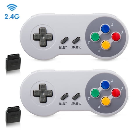 LUXMO PREMIUM 2.4G Wireless Gamepad for Original SNES/SFC Super Entertainment System Console (2Pack)