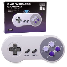 LUXMO LUXURY MOBILE 2.4GHz Wireless Video Game Controller for SNES & SFC, Black