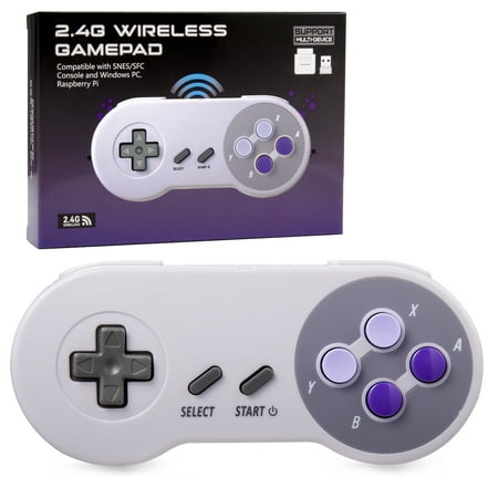 LUXMO LUXURY MOBILE 2.4GHz Wireless Video Game Controller for SNES & SFC, Black