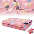 thumbnail image 1 of LUXMO PREMIUM Pet Blankets Small Soft Warm Coral Velvet Blanket for Dogs & Cats, Paw Print, 1 of 6