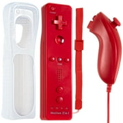 LUXMO Remote& Nunchuck Motion Plus Controller Combo Set for Wii / Wii U Console Video Games