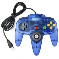 LUXMO USB N64 Controller Classic PC Gamepad Joystick Controller for Windows PC Mac Linux Raspberry pi3 Genesis Higan Retro Pie(Clear Blue)