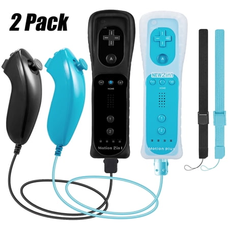 LUXMO Wii Remote Controller Motion Plus and Nunchuck for Wii/Wii U Console Video Games
