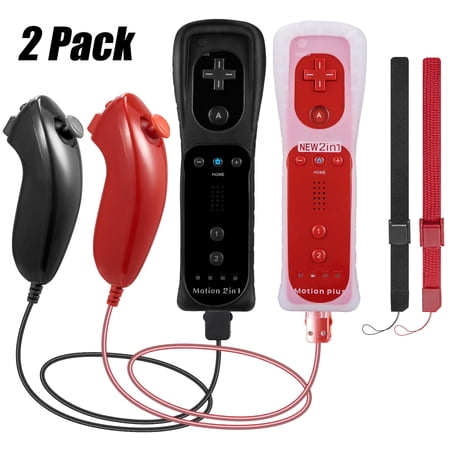 LUXMO Wii Remote Controller Motion Plus and Nunchuck for Wii/Wii U Console Video Games