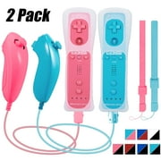 LUXMO Wii&Wii U Built in Motion Plus Remote and Nunchuck Controller+Silicone Case