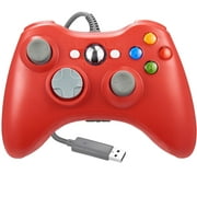 LUXMO Wired Xbox 360 Controller for Xbox 360 and Windows PC Windows 10/8.1/8/7Red