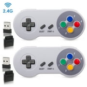 LUXMO Wireless 2.4GHz Controller for SNES, PC, MacOS, RetroPie, Raspberry Pi and Other USB Devices, with Original SNES receiver and USB 2.4 GHz receivers
