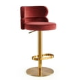 thumbnail image 1 of LUXMOD Bar Stools Modern Adjustable BarStools in Velvet Fabric Counter Height Stools Back Bar Chairs 360° Swivel Stool, 1 of 7