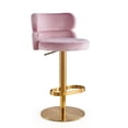 thumbnail image 1 of LUXMOD Bar Stools Modern Adjustable BarStools in Velvet Fabric Counter Height Stools Back Bar Chairs 360° Swivel Stool, 1 of 7