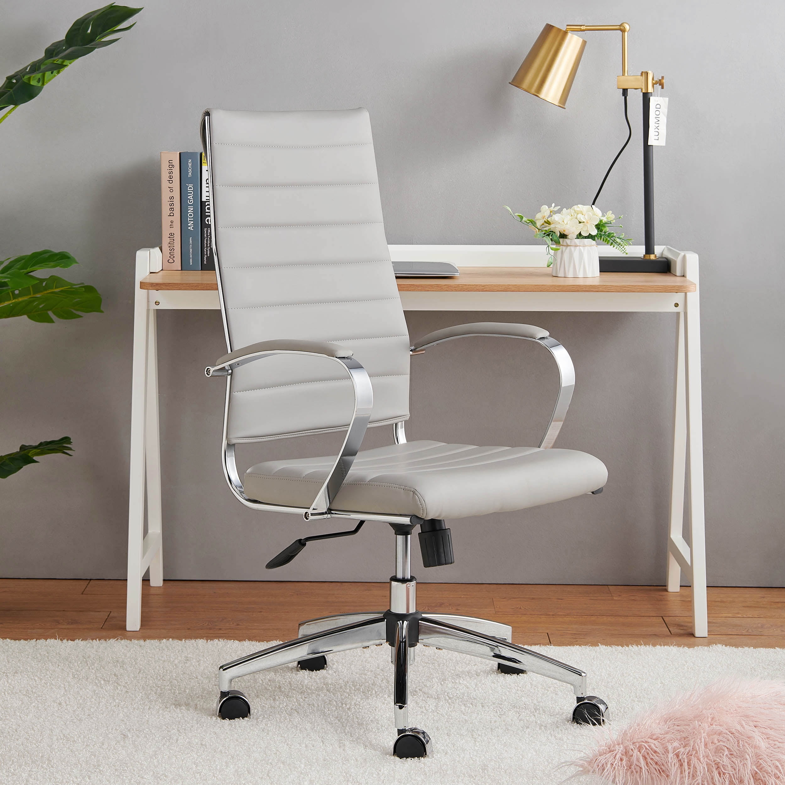 LUXMOD High Back Executive Office Chair with Armrest Adjustable Swivel