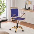 thumbnail image 1 of LUXMOD Home Office Desk Chair Task Chair with Armrest Adjustable Swivel Chair in Durable Vegan Leather Gold Office Chair Ergonomic Desk Chair for Extra Back and Lumbar Support – Blue, 1 of 7
