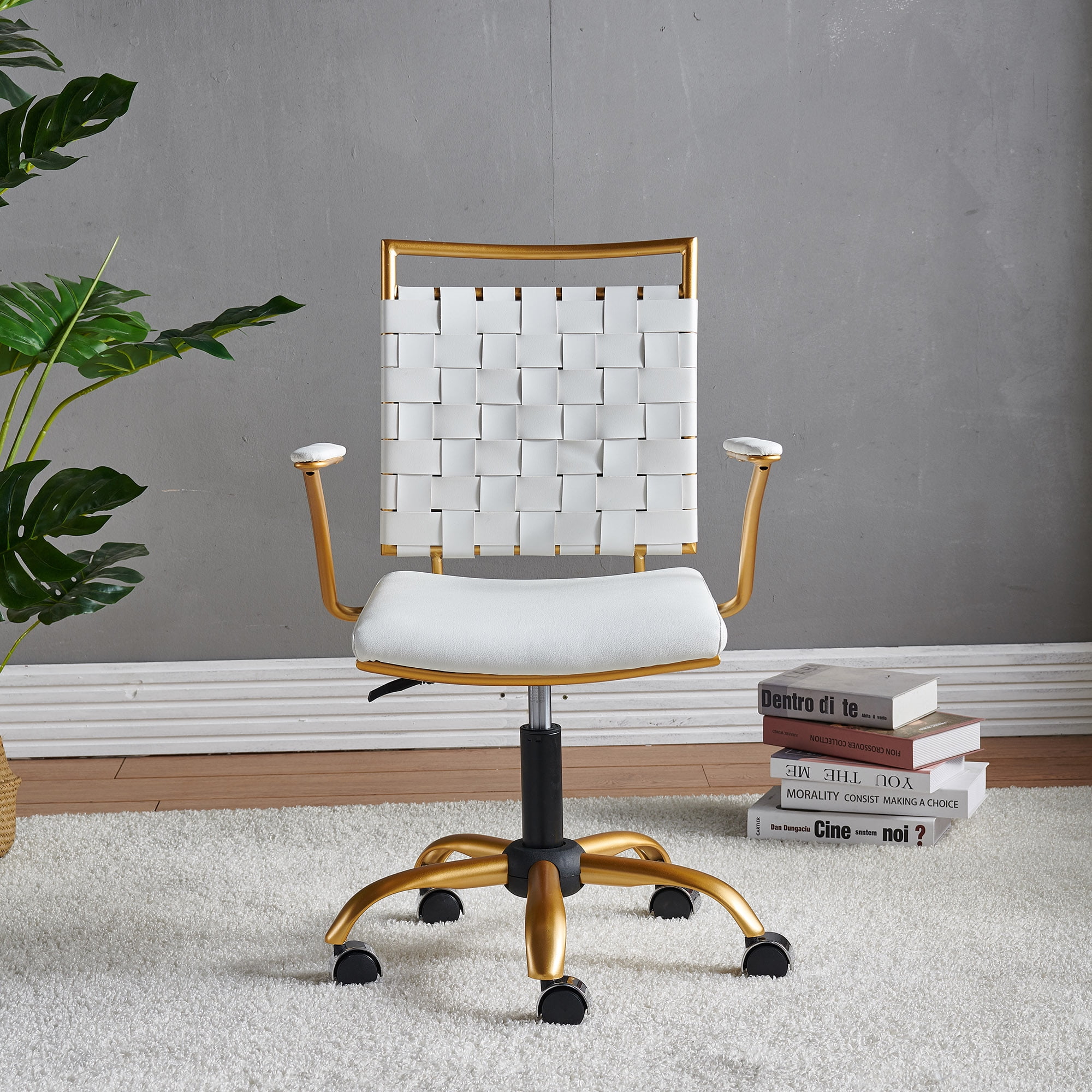 LUXMOD Home Office Desk Chair Task Chair with Armrest Adjustable Swivel