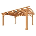 thumbnail image 1 of LUXOAK 12x14 ft Outdoor Wooden Pergola, Large Solid Cedar Wood Pergola Kit with Slatted Roof Design, Heavy-Duty Frame for Backyard, Red-Brown, 1 of 9