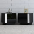 thumbnail image 1 of LUXOAK 2PCS Entertainment Center Side Table Set, High Gloss End Tables, Black, 1 of 6