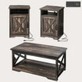 thumbnail image 1 of LUXOAK 3-Piece Farmhouse Table Set, Coffee Table & Two End Tables, Dark Oak, 1 of 7