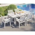 thumbnail image 1 of LUXOAK 7 Piece HDPE Outdoor Dining Set, 71" Table with 6 Chairs, Patio Furniture, White, 1 of 10