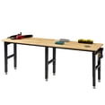 thumbnail image 1 of LUXOAK Adjustable Workbench with Power Outlets, 5000 lbs Capacity Rubber Wood Top for Garage, Heavy Duty Work Bench, Office, Laboratory, 1 of 9
