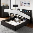 thumbnail image 1 of LUXOAK Full Size Bed Frame with Lift up Storage Platform and Charging Station, Black, 1 of 7