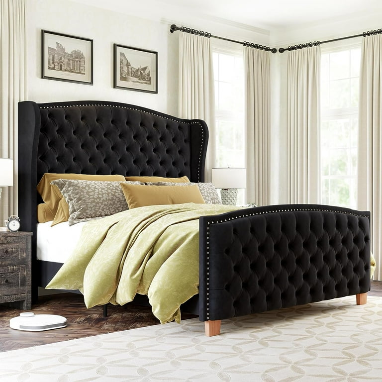 LUXOAK Luxurious King Size Bed Frame with 62