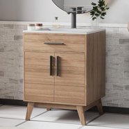 HOMCOM Under Sink Bathroom Cabinet with 2 Doors and Shelf, Pedestal ...