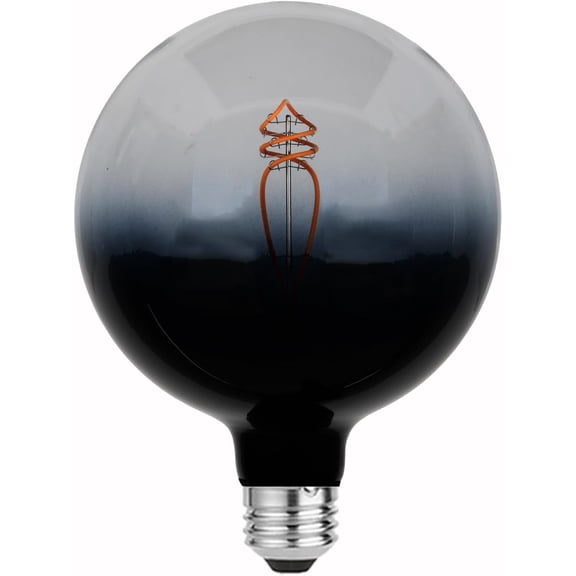 LUXON G150 Globe Large Edison LED Bulb,Dimmable,6W Gradient Black Clear Glass,E26 Filament Light Bulb, 2700K Warm White for Livingroom Room, Coffe Bar,150mm(6") 1 Pack