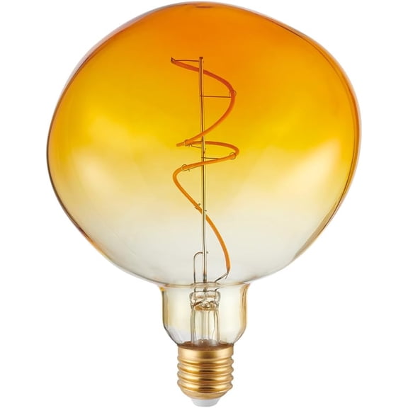 LUXON G150 Oversized Large Edison LED Bulb,Dimmable,Giant Light Bulb,6W(60W Equ),Irregular Stone Shape,Gradient Orange Glass,Warm White 2700K,E26 Base, 1 Pack