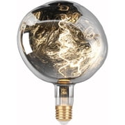 LUXON Oversized Giant LED Light Bulb,6W60W Equ Large Edison Bulbs,Dimmable,G150 Stone Shape Warm White 2700K,Silver Glass E26 Base, 1 Pack