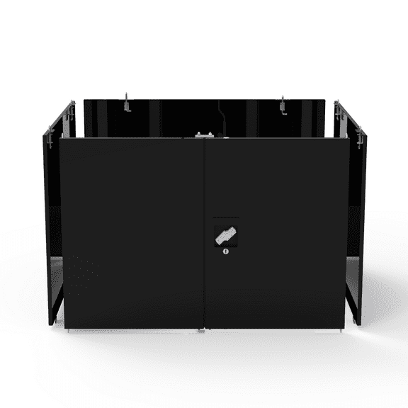 LUXOR DTWS003 Shop Desk with Pigeonhole Bin Unit - Optional Locking Cabinet Pack