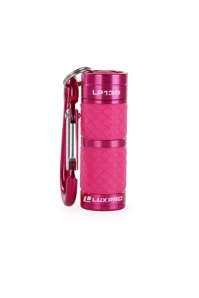 LP139 Glow-in-the-Dark LED Keychain Flashlight, 25 Lumens, Aluminum, Carabiner Clip, IPX4