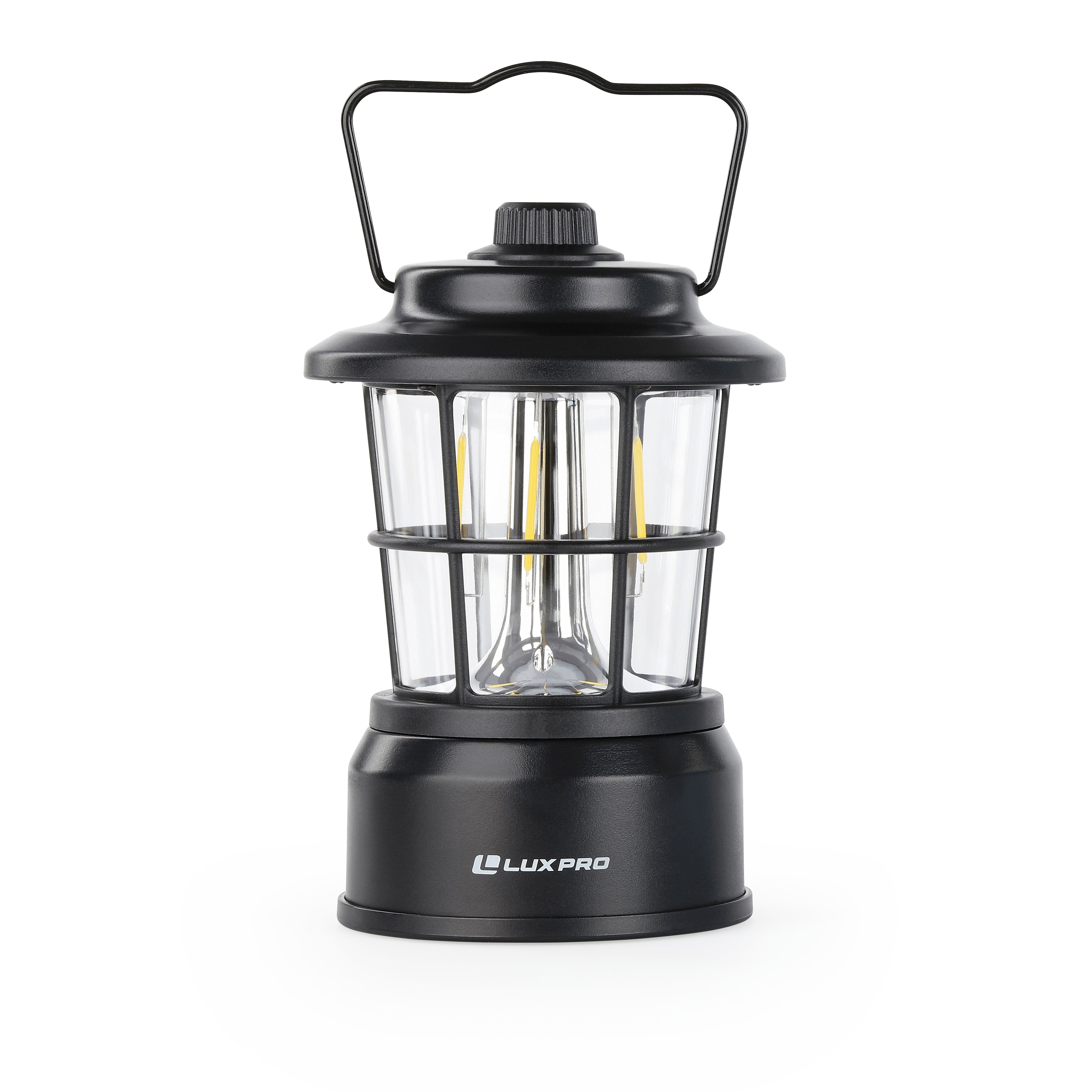 LUXPRO Black Retro LED Lantern with Metal Hook