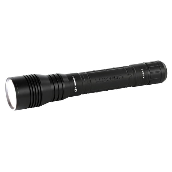 LUXPRO Pro Series 1600 Lumen Rechargeable LED Flashlight - Features Patented TackGrip with Aircraft-Grade Aluminum and LPE Optics - Camping Accessories with Micro USB Charge Port - Batteries Included