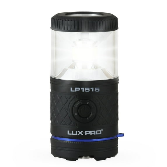 LUXPRO Rugged 340 Lumen Waterproof LED Lantern - Floating Lantern with Collapsible Hook - Camping Light with IPX7 Waterproof Rating - Portable Light for Camping, Garage, and More - Batteries Included