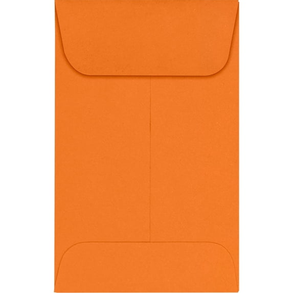 LUXPaper #1 Coin Envelopes W/ Moistenable Glue, Mandarin Orange, 2 1/4in x 3 1/2in, 80lb, 500/Pack