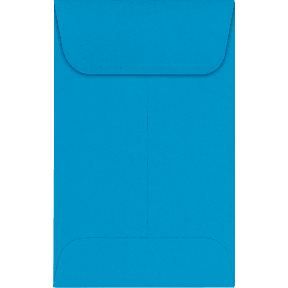 LUXPaper #1 Coin Envelopes W/ Moistenable Glue, Pool Blue, 2 1/4in x 3 1/2in, 80lb, 500/Pack